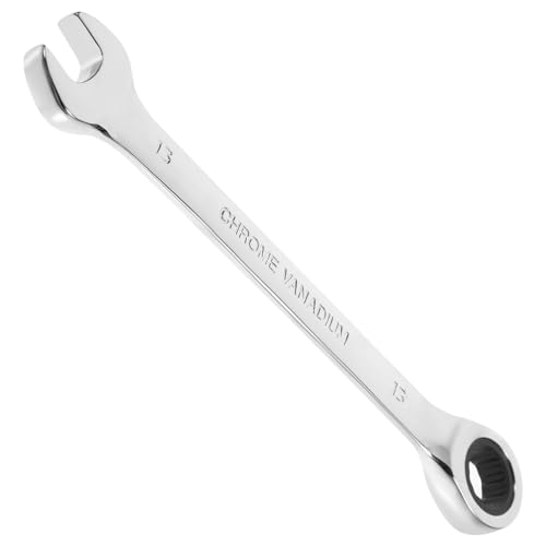 OSALADI 13mm Dual Head Ratchet Spanner Wrench Tool, Double End Offset Ring Spanner for Mechanical Repair and Workshop Use