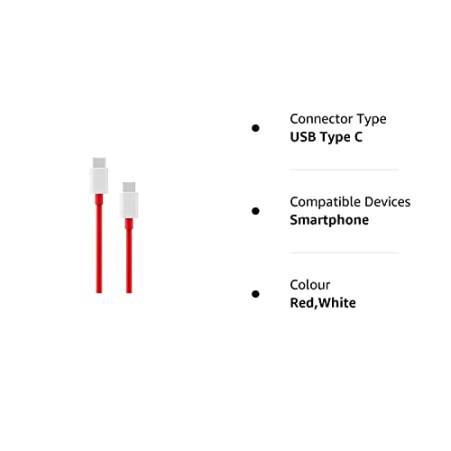 Image of Original 65w Watt Warp /Dash USB to Type-C Cable Compatible with Oneplus Nord CE / 10 Pro / N100 / N10 / 9 /9 Pro / 8 Pro / 8 / 7T / 7T Pro / 3 / 3T / 5 / 5T / 6 / 6T / 7 (ONEPLUS Type-C to C Cable)