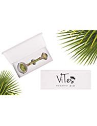 Jade Roller - 100% Natural Therapy Roller Massager - Double Premium Head Stone for Slimming and Firming Skin