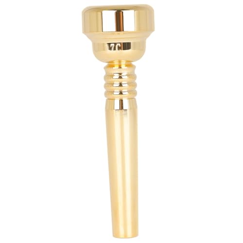 NULYLU 17c Gold Plated Trumpet Mouthpiece Trumpet Mute Straight Beginner for French Horn