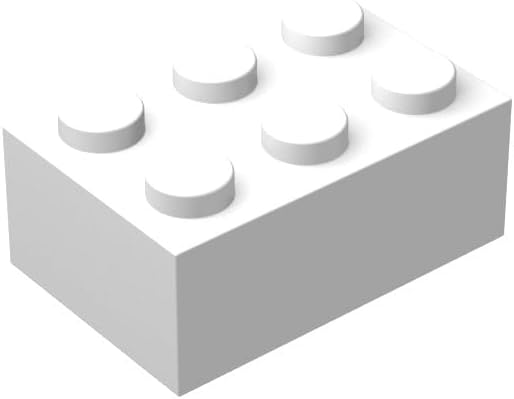 White 2x10 Bricks Bulk, 50 Piece Classic Building Bricks 2x10, Compatible with Lego Parts and Pieces(Color:White)