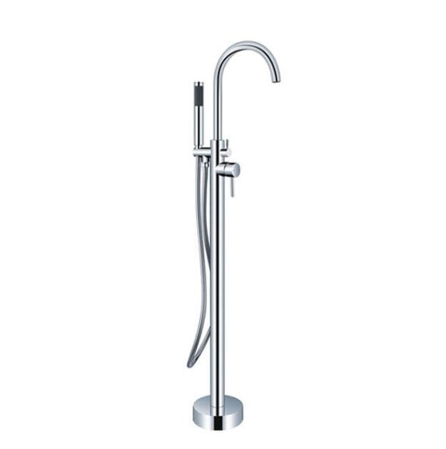 Mitigeurs de baignoire chrome mélangeur sur pied et ensemble de douche eau chaude