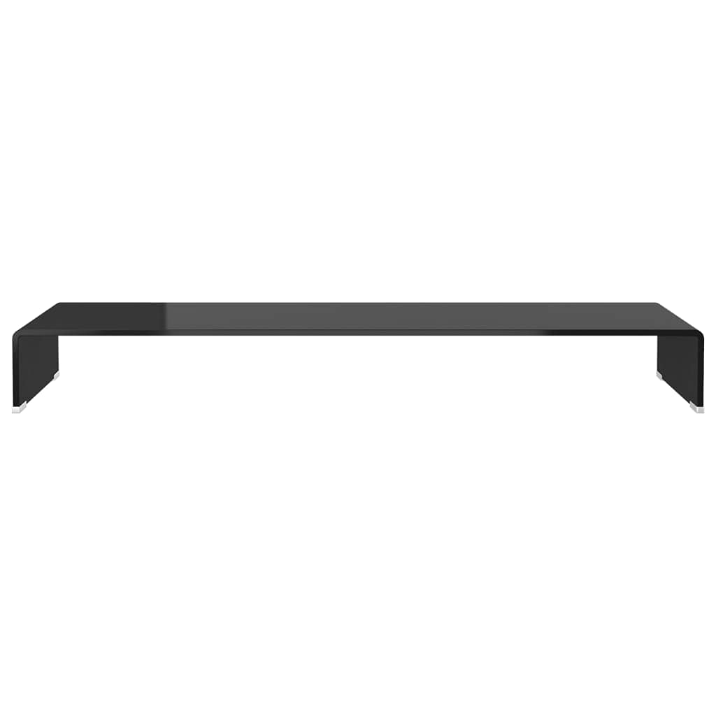 vidaXL Meuble TV/Support pour Moniteur 110x30x13 cm Verre Noir