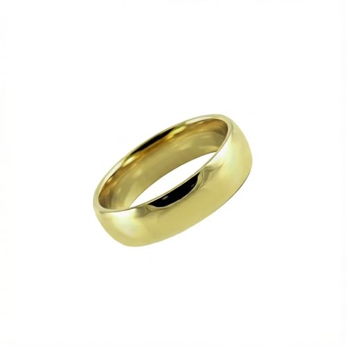 9ct Gold Filled Anniversary Wedding Engagement Tungsten Ring Gift for Men, Women, Couples, Unisex Width 6mm (T)