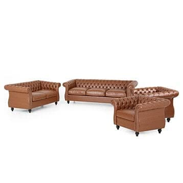 Modern Chesterfield Sofa Classic Teak Wood Classic Leatherette Super Luxury Sofa Set for Living Room Office 3+2+1+1. Ten Brown 7 Seater Sofa Set-image-46