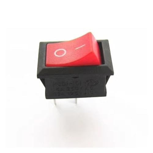 Interrupteur à bascule 2 broches KCD1 marche arrêt 15x21 mm bouton rouge