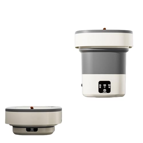 YQW折りたたみ洗濯機 脱水機能付き 青色光滅菌 小型 洗濯機 簡易 ミニ 洗濯器 家庭用 寮や会社に置き 時短 節水 一人暮らし (グレー(8.5L))