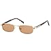 Freckles Mark Trendy Rectangular Retro Sunglasses Mens Womens Classic Rectangle Glasses Small Fashion Thin Slim Square Shades (Light Brown)