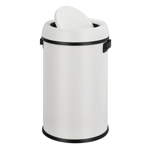 Caneca de basura redonda de acero inoxidable 65L con tapa basculante