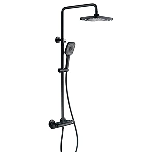 Système de douche de salle de bain en laiton massif avec robinet thermostatique mural