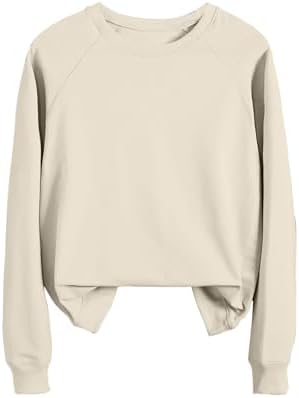 Women's Oversized Fall Sweatshirt Round Neck Long Sleeve Lightweight Pullover Top 2024 Trendy Solid Color Y2k Clothes