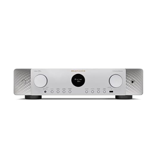 Marantz Cinema 70s Slimline 7.2 channel 50-watts-per-channel amplification, Dolby Atmos, DTS:X and 8K Ultra HD, and HEOS® Built-in streaming - Silver Gold