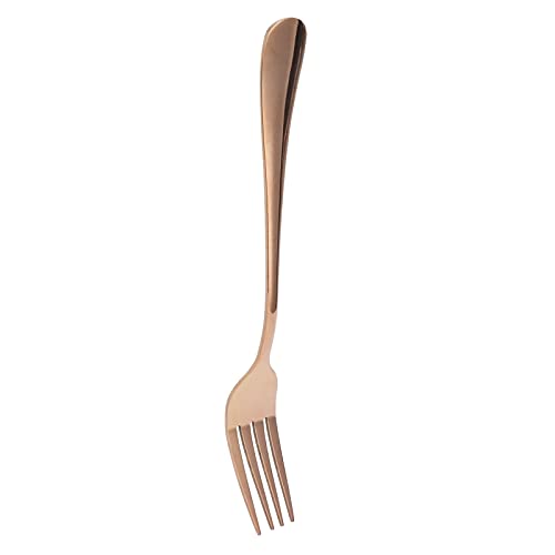 Respicefinem Tenedores de acero inoxidable de color íris, diseño ergonómico, cubiertos aptos para alimentos para el hogar, cocina, restaurante, fiestas, bodas, reuniones (Oro rosa)