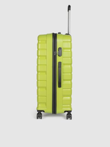 Image of Teakwood 76 CM Unisex Trolley Bag for Travel, Hard Cabin Trolley Large Travel Suitcase Bag, Lock System 360 Degree 8 Rotating Wheels (76 CM, Lime Green)