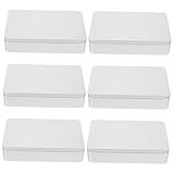 ORFOFE 6 piezas Caja Organizadora de Joyas Pequeña de Hojalata con Tapa de Contenedores Metálicos Resistentes para Almacenamiento Doméstico Compacto