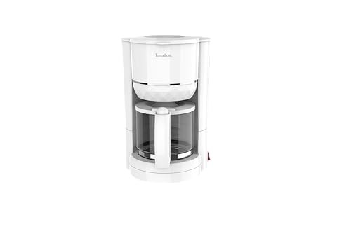 Terraillon - DIAMANT BLANC - Cafetière filtre Electrique, Verseuse verre, 980W, Capacité 1,25L, Maintien au chaud, Indicateur de niveau d'eau, Fonction anti-goutte, Base reliefée effet Diamant Blanc