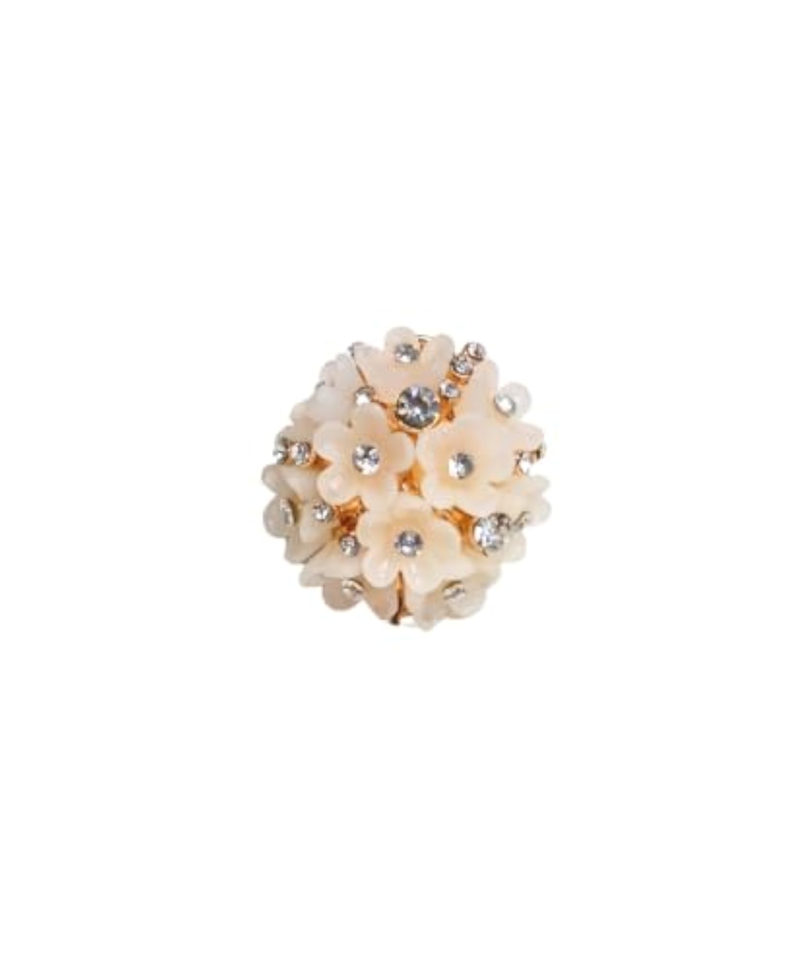 Ivory Bouquet Crystal Enamel White Ring