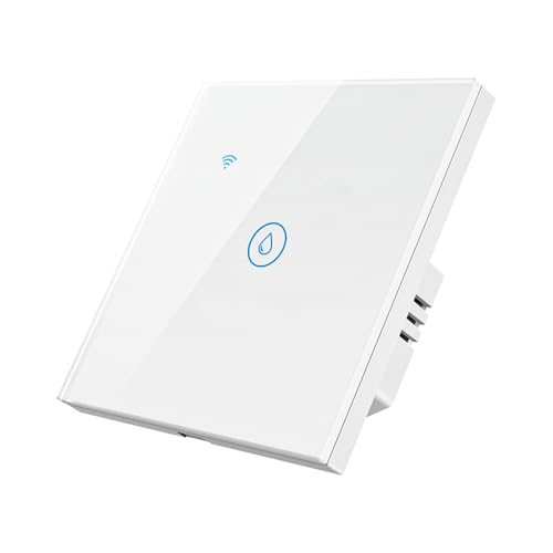 Tiardey WiFi Smart Heizung Timer Schalter Wand Touch Kessel Schalter Kompatibel mit Alexa, Home, Smart Life APP (Weiß, 40A 8000W)