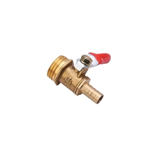 Válvula de bola de latón macizo mecanizado con adaptador de púas de 10mm para tuberías 2