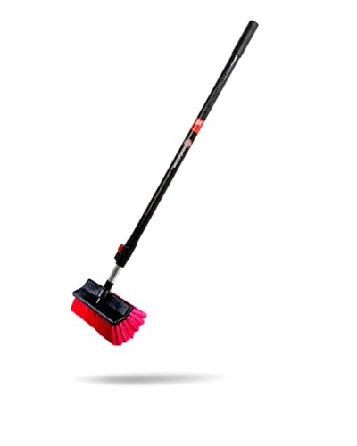 Adam's Truck Brush (3-6ft) - Adjustable Car Cleaning Brush & Pole Combo with Long Handle for Washing & Detailing Your Automotive Vehicle, RV, Truck or Boat