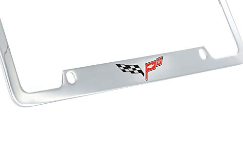 Chevrolet Corvette C6 License Plate Frame Holder (4 Hole/Brass, Chrome/Bottom) #TOP3