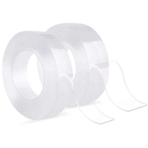 Lrocotanc 2 Rollos De Cinta Selladora Autoadhesiva Impermeable Transparente – Cinta Selladora Antihongos – Para Cocina, Baño, Inodoro Y Esquinas De Pared (3 cm x 5 m + 5 cm x 5 m)