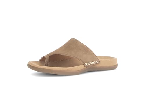 Gabor Damen Flip Flops Frauen Zehentrenner sexy Business Glamour Style Stil trendy hochwertig Wellness schick verspielt Peanut 39 EU / 6 UK