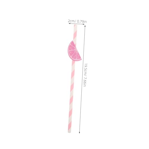 30 pitillos desechables de papel con diseño naranja y rosa miniatura 2