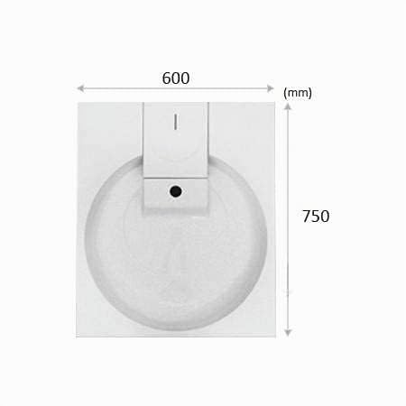 Lavabo de ahorro de espacio en lavadora estándar, GPM GRANDE – Sifón compacto escalonado en la parte trasera – Espacio libre bajo el lavabo de 63 x 60 cm