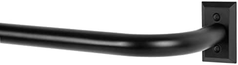 Black Wrap Around Curtain Rods,Black Curtain Rods for windows 28 to 48 inch(2.3-4Ft),Adjustable Blackout Curtain Rod,1”Diameter Room Darkening Drapery Rods,Window Curtains Rod 28-48",Matte Black