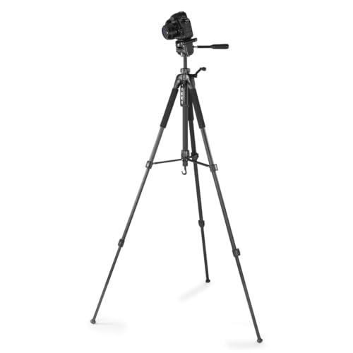 Hama Stativ Kamera Action 170 3D (Tripod mit 62-170cm H&ouml;he, Fotostativ inkl. Handy-Halterung und Tablet-Halterung, Dreibeinstativ mit 3-Wege-Kopf, Spiegelreflexkamera Stativ mit Tasche) schwarz