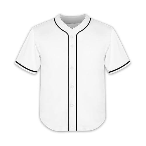 Slvriog Camiseta infantil de beisebol com botões para meninos e meninas, camisetas esportivas simple