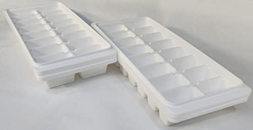 Stack King Deluxe EZ-Release Stackable Ice Cube Trays (Stack with Ice for Freezer Room or Without for Cupboard Space) White, 4 Count (Pack of 1) by Katharos Kitchen