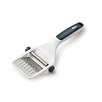 Zyliss Dial and Slice Cheese Slicer - Adjustable Thickness Ideal for Slicing Parmesan, Cheddar, Gouda, Edam | Stainless Steel Blade | Stainless Steel Blade | 5 Year Guarantee | White/Charcoal