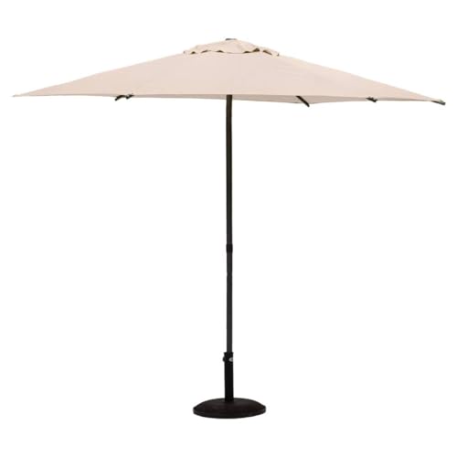 Hespéride - Parasol Droit Rond Soya Blé - D2,7m - Haute Protection UV, Toile Amovible Déperlante et Orientable - Structure en Acier Traité Antirouille