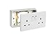 Price comparison product image Single to Twin Wall Socket Converter (Back Box + Face Plate) White