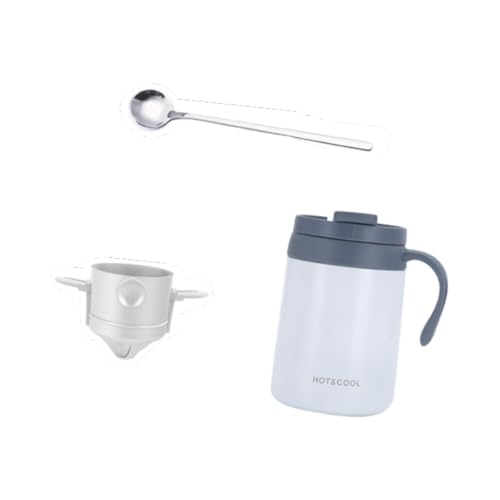 Sharplace Cafetera de Vertido con Gotero, Portátil, a Prueba de Fugas, Mantiene El O El Frío, Cafetera de Camping de 500 Ml para Exteriores, Camping Y, Blanco, tal como se describe