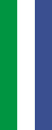 Drapeau Sierra Leone 120x300 pavillon vertical grand format portrait extérieur