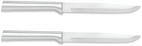 RADA Cutlery Utility Steak Knife – Stainless Steel Blade With Brushed Aluminum Handle Made in USA, 8-5/8 Inches, 2 Pack