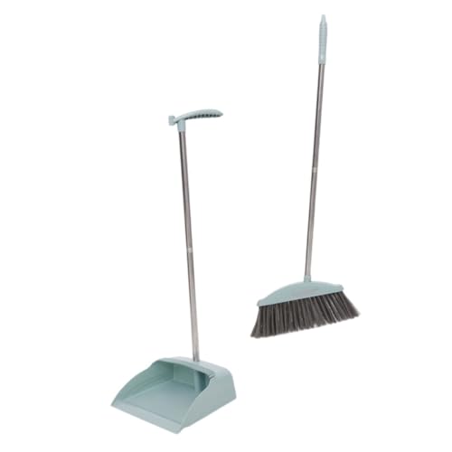 GLSTOY 1set Broom and Dustpan Heavy Duty Cleaning Tools for Home and Dorm Use Ergonomic Handle Dustpan Stiff Broom for Indoor and Outdoor Sweeping