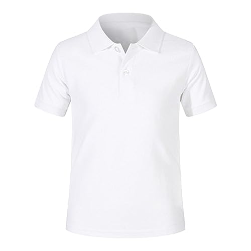 Golf Shirtsfor Boys' School Uniform Short Sleeve Classic Polo Shirt Button up Moisture Wicking Collared Shirt Tops