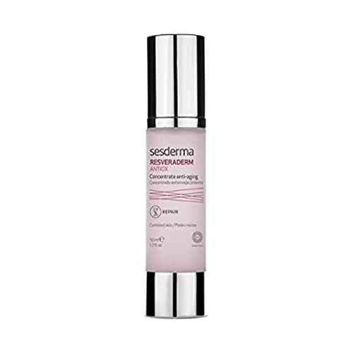 Sesderma Resveraderm Antiox Concentrado Antienvejecimiento – Cóctel Antioxidante con Resveratrol, Ácido Hialurónico y Vitamina E – Protege, Hidrata y Unifica el Tono de la Piel – 50 ml