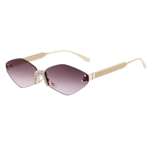 Lunettes de soleil sans monture diamant femme MUTYNE petites lunettes polygonales UV400