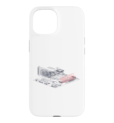 Image of RAM Card Wireframe Computer Motherboard IT Tech Geek Nerd Case for iPhone 15