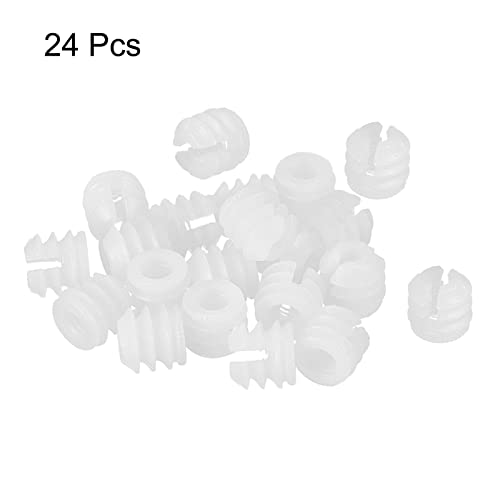 sourcing map 24 Stück Möbel Kunststoff Einsatz Mutter 11mmx10.5mm Nylon Expansionsmutter für Scharnier Selbstschneidende Schraube Möbelverbindung