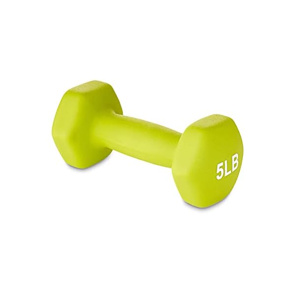 Amazon-Basics-Neoprene-Coated-Dumbbell-Hand-Weight-Set Amazon Basics Neoprene Coated Hexagon Workout Dumbbell Color Coded Hand Weight with Storage Rack, 20 Pounds (3 Pairs set of 2, 3, and 5 Pounds), Multicolor