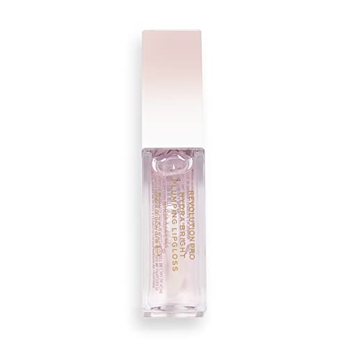 Revolution Pro, Hydra Bright Plumping Lipgloss, contiene acido ialuronico e vitamina E, formula idratante e rimpolpante, Pink, 8ml