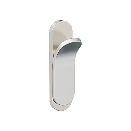 Image of Amerock Unison Single Prong Satin Nickel /Polished Chrome Wall-Mounted Hook