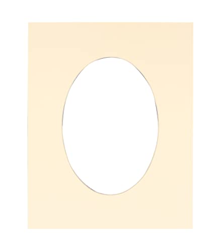 CountryArtHouse Cream Acid Free 16x20 Oval Picture Frame Mat with White Core Bevel Cut for 13x18 Pictures - Fits 16x20 Frame - Pack of 1 Matboard