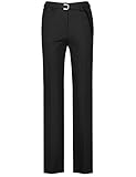 Gerry Weber Damen Stoffhose mit Gürtel Hose Tuch/Kombi lang Hose unifarben reguläre Länge Schwarz 42